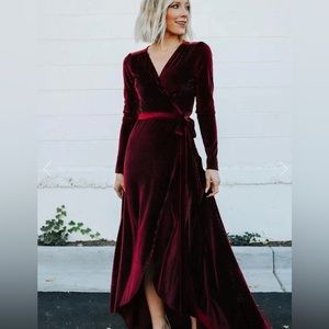 NWT Baltic Born Jada Ribbed Velvet Wrap Dress